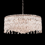 Люстра круглая с хрустальными подвесками на серебряном каркасе Roul Crystal Light варинант исполнения - 1 | Loft Concept в Омске