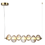 Подвесной светильник линейный с 7-ю рифлеными стеклянными шарами Marcelh Light варинант исполнения - 3 | Loft Concept в Омске