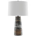 Настольная лампа с конусовидным тканевым абажуром Rock варинант исполнения - 1 | Loft Concept в Омске