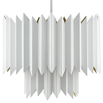 Люстра белая с гофрированным двойным абажуром Corrugated Double Lampshade варинант исполнения - 3 | Loft Concept в Омске