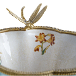 Ваза со стрекозой из фарфора с бронзовыми элементами Paradise Dragonfly варинант исполнения - 3 | Loft Concept в Омске