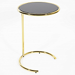 Приставной столик на золотистом основании с черной столешницей Noir варинант исполнения - 1 | Loft Concept в Омске