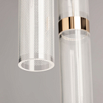 Люстра каскадная с прозрачными цилиндрическими плафонами Jenae Glass Tube Lighting варинант исполнения - 8 | Loft Concept в Омске
