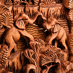 Панно из дерева пирамида из слонов Panel With Animals варинант исполнения - 2 | Loft Concept в Омске