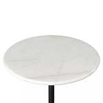 Кофейный столик с белой мраморной столешницей на черном основании Tall Coffee Black and White Table варинант исполнения - 4 | Loft Concept в Омске