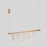 Люстра подвесная с пятью прозрачными элементами в форме лепестков и золотистым металлическим основанием DALI Tonin Casa варинант исполнения - 1 | Loft Concept в Омске