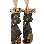 Комплект из 2-х статуэток из массива албезии Asmat Statuettes Albesia варинант исполнения - 2 | Loft Concept в Омске