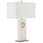 Настольная лампа из мрамора с тканевым прямоугольным абажуром Eternity варинант исполнения - 6 | Loft Concept в Омске