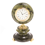 Часы настольные бронзовые из натуральных камней Мрамор и Змеевик Stone Clock варинант исполнения - 13 | Loft Concept в Омске