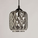 Люстра с тремя плафонами из серого граненого стекла Smoked Prism варинант исполнения - 4 | Loft Concept в Омске