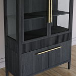 Витрина Primo со стеклянными фасадами и буфетом шпон Черный дуб варинант исполнения - 5 | Loft Concept в Омске