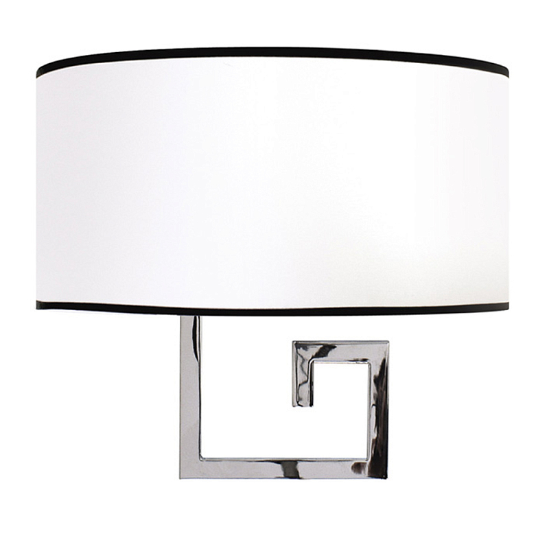 Бра с белым овальным абажуром с черной окантовкой Natural Concepts Хром Золотой Белый Черный в Омске | Loft Concept 