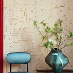 Обои с вышивкой ручной работы Glyph Original colourway on wool sateen варинант исполнения - 2 | Loft Concept в Омске