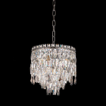 Люстра круглая с хрустальными подвесками на серебряном каркасе Roul Crystal Light варинант исполнения - 8 | Loft Concept в Омске