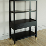 Стеллаж Elsa Dreams Black со стеклянными полками и ящиком варинант исполнения - 6 | Loft Concept в Омске