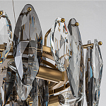 Люстра подвесная с овальными подвесками из стекла дымчатого цвета Harlow Crystal Round варинант исполнения - 4 | Loft Concept в Омске