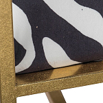 Кресло с металлическим золотистым каркасом и мягкой обивкой с чёрно-белым принтом зебры Wild animals варинант исполнения - 4 | Loft Concept в Омске