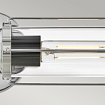 Бра для ванных комнат горизонтальное с 2-мя прозрачным цилиндрическим плафонами на круглом основании Hinkley варинант исполнения - 8 | Loft Concept в Омске