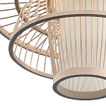 Подвесной светильник фигурный из деревянных прутьев с плафоном из натуральной ткани Light Inside the Cell варинант исполнения - 7 | Loft Concept в Омске