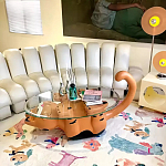 Дизайнерский журнальный стол с основанием в виде кота Bivan варинант исполнения - 3 | Loft Concept в Омске