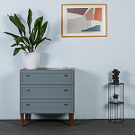 Комод серый из массива бука с 3-мя ящиками Wenge Light варинант исполнения - 5 | Loft Concept в Омске