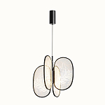 Люстра с гравировкой на акриловых плафонах Gravyura Black D 50 см варинант исполнения - 2 | Loft Concept в Омске