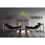 Дизайнерское кресло на металлическом каркасе с подставкой для ног Poltronova Mies Armchair варинант исполнения - 12 | Loft Concept в Омске