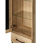 Шкаф-витрина в стиле лофт с чёрной стеклянной дверью Urban Style Space варинант исполнения - 3 | Loft Concept в Омске