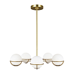 Люстра с 5-ю белыми шарообразными плафонами в сферические каркасах Feiss варинант исполнения - 2 | Loft Concept в Омске