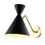 Бра черного цвета с конусообразным плафоном на золотом основании Loft Metal варинант исполнения - 2 | Loft Concept в Омске