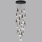 Люстра каскадная с 24-мя рельефными прозрачными плафонами в форме лепестков Glass Pod  варинант исполнения - 5 | Loft Concept в Омске