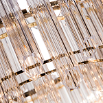 Люстра подвесная круглая с прозрачными хрустальными трубками и золотистым каркасом Диаметр 60 см Hexagon Tube Light варинант исполнения - 3 | Loft Concept в Омске