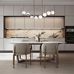 Люстра на штанге с 8-ю белыми шарообразными плафонами Bubble Chandelier варинант исполнения - 4 | Loft Concept в Омске