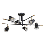 Потолочный светильник с конусообразными плафонами с контрастным сочетанием бронзы и глубоким черным цветом Aurika варинант исполнения - 2 | Loft Concept в Омске