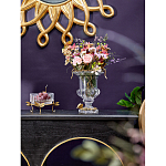 Ваза из прозрачного стекла на бронзовой подставке с ободком и ручками в виде стрекоз Eden Garden варинант исполнения - 6 | Loft Concept в Омске