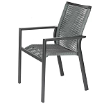 Стул темно-серый с высокой плетеной спинкой и сиденьем Braided Strength варинант исполнения - 6 | Loft Concept в Омске