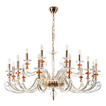 Люстра с 18-ю лампочками и изогнутыми прозрачными элементами из стекла Twisted Glass Candles Chandelier варинант исполнения - 2 | Loft Concept в Омске