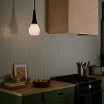 Подвесной светильник каплевидной формы с комбинированным плафоном из стали и белого матового стекла Kichler варинант исполнения - 9 | Loft Concept в Омске