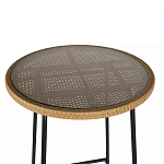 Барный столик с круглой плетеной столешницей Wicker Table Top варинант исполнения - 4 | Loft Concept в Омске