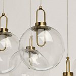 Люстра с 7-ю плафонами из прозрачного стекла в форме шара Orb Cascade  варинант исполнения - 5 | Loft Concept в Омске