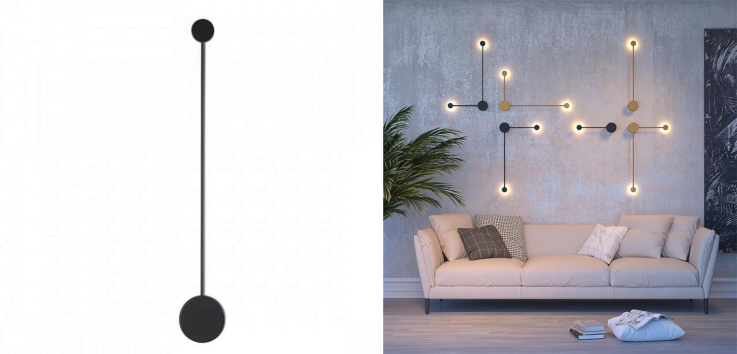 Бра Pin Wall Light Black 70 Бра Pin Wall Light Black 70 - Loft-Concept в Омске