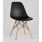 Пластиковый стул на ножках из массива бука Eames Black варинант исполнения - 1 | Loft Concept в Омске