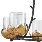 Люстра с прозрачными стеклянными абажурами и каркасом в виде черных веток Blooming Flower варинант исполнения - 1 | Loft Concept в Омске