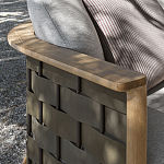 Дизайнерский уличный диван из массива дерева с плетеной спинкой PALINFRASCA Sofa варинант исполнения - 21 | Loft Concept в Омске