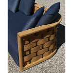 Дизайнерский уличный диван из массива дерева с плетеной спинкой PALINFRASCA Sofa варинант исполнения - 25 | Loft Concept в Омске