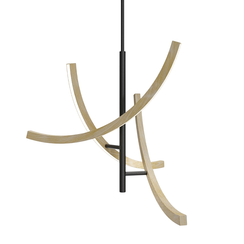 Подвесной светильник Wabi Черный Древесина в Омске | Loft Concept 