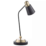 Настольная лампа с наклонным корпусом и подвижным плафоном в сочетании золотистого и чёрного цвета Work Surface Light варинант исполнения - 3 | Loft Concept в Омске
