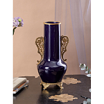 Ваза темно-синяя фарфоровая с бронзовыми ручками и ножками Eden Garden варинант исполнения - 4 | Loft Concept в Омске