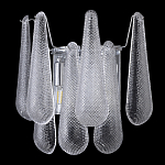 Бра с подвесками из рифленного стекла в форме капель на основании цвета хром Textured Glass варинант исполнения - 4 | Loft Concept в Омске