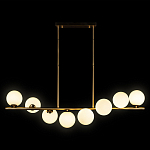 Люстра на штанге с 8-ю белыми шарообразными плафонами Bubble Chandelier варинант исполнения - 1 | Loft Concept в Омске